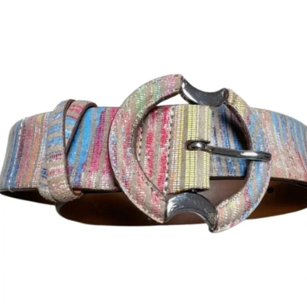 Antica Pelletteria Roma Genuine Leather Multicolor Belt - Picture 1 of 8